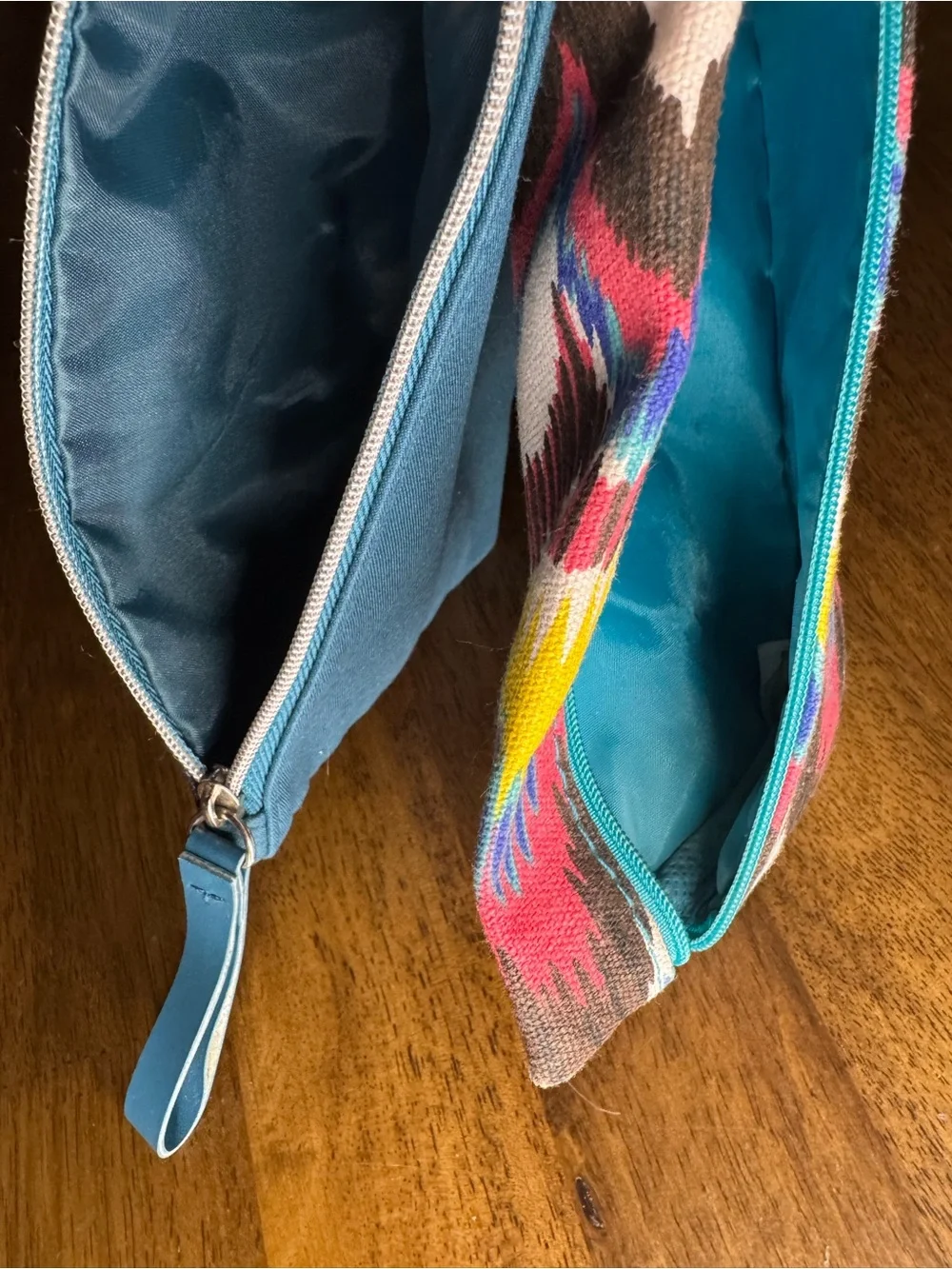 Set of 6 Colorful Zip Pouches - Make Up, Toiletries, Purse Organizer